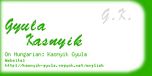 gyula kasnyik business card